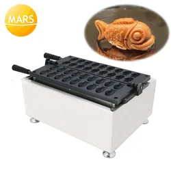 Japanese Taiyaki Dessert Fish Shaped Waffle Maker Mini Custard Taiyaki Cake Snacks Machinery 18pcs Small Taiyaki Baker Pan