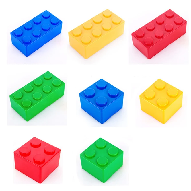 1 set 8pcs Creative Storage Box Building Block Shaped Plastic Saving Space Box Super Imposed Desktop Handy Office House Keeping