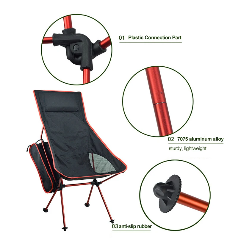 Collapsible Camping Chair, Outdoor Lightweight Foldable Chair with Storage Bag, Portable Fold up for Hiking,Picnic,Fishing,BBQ