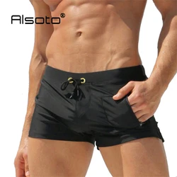 Swimsuit for Men Swimwear Boxer Shorts Summer Beach Surf Board Sexy Gay Penis Pouch Winter Swimming Sungas De Praia Homens