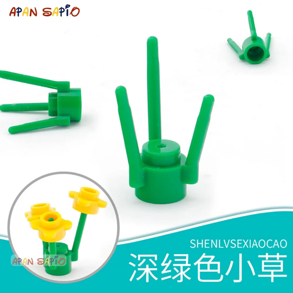 DIY Blocks Building Bricks Flowers and Grass Educational Assemblage Construction Toys for Children Size Compatible With Brand