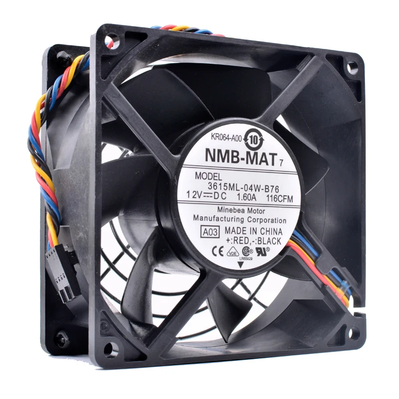 

Brand new original 3615ML-04W-B76 9cm 92mm fan 92x92x38mm DC12V 1.60A server chassis cooling fan