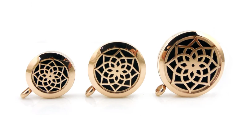 With Chain Gift Lotus 20mm 25mm 30mm Stainless Steel Essential Oils Aromatherapy Locket Perfume Diffuser Necklace