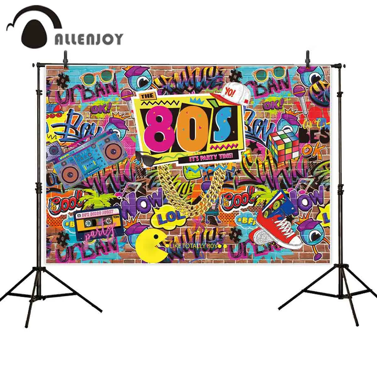 Allenjoy photography backdrop Graffiti street Black culture Hip hop 80 90s prop fabric photography backdrop photocall photobooth