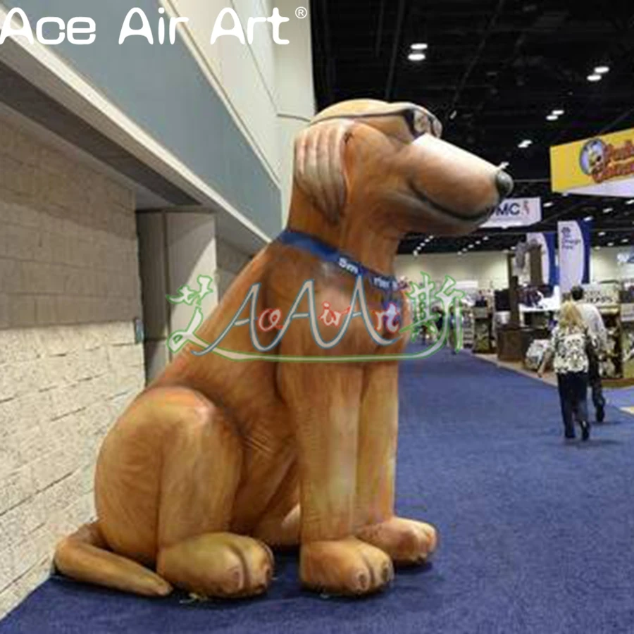 Advertising Bespectacled Dog Inflatable Standing Dog Model for Display