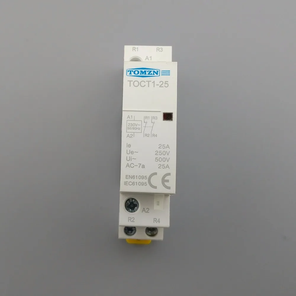 TOCT1 2P 25A 2NC 220V/230V 50/60HZ Din rail Household ac Modular contactor two normal close