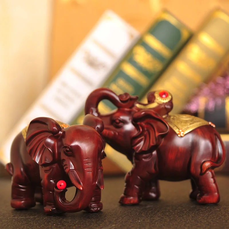 Creative resin crafts Home Furnishing Decor Wood ornaments on a housewarming gift auspicious elephant