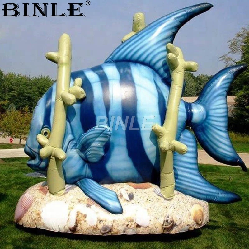 2018 Beautiful standing colorful Inflatable Tropical Fish large animal balloon For event Party Decoration