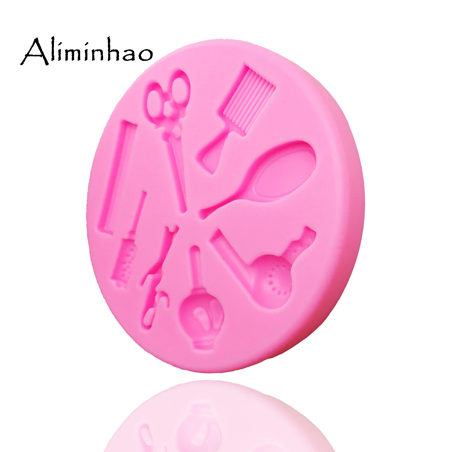 B0145 Girl scissors hair dryer comb Cake dessert Sugarcraft Silicone mould chocolate fondant cake decorating tools Resin Clay image 4