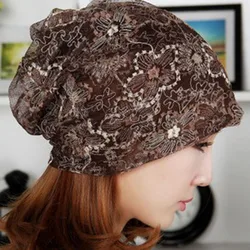 Miaoxi-gorro fino de poliéster para mujer, gorro con estampado Floral, informal, barato, para verano