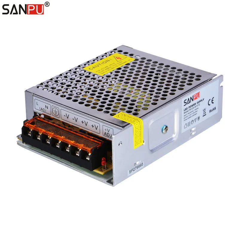 SANPU SMPS 120w 12v LED Driver 220v 110v ac to dc Lighting Transformer 10amp Constant Voltage Switching Power Supply Indoor Use