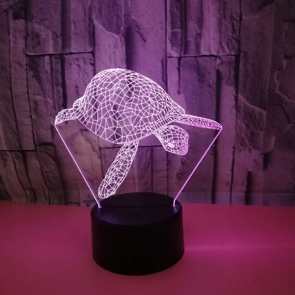 New Type Of Turtle 3d Night  Table Lamps With Seven Colors Touch Remote Control 3d Led Visual Lamp Decorative Gift Atmospher