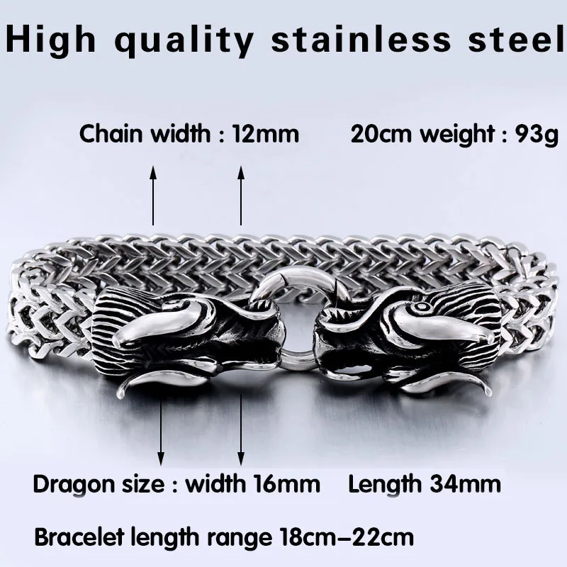 BEIER 2018 New arrive NOSE VIKING dragon head Bracelet For Man 316 Stainless Steel High Quality christmas Jewelry BC8-061