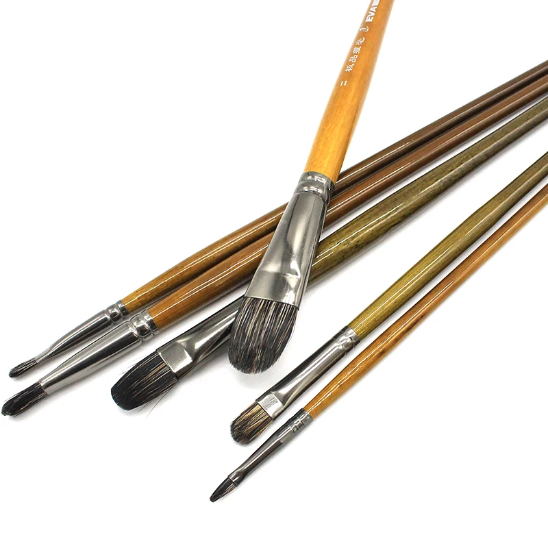 High-Grade Ferret Badger Professional Acrylic Hair Paint Brush Set Paintbrushes Artist For Chinese Art Oil Painting Supplies