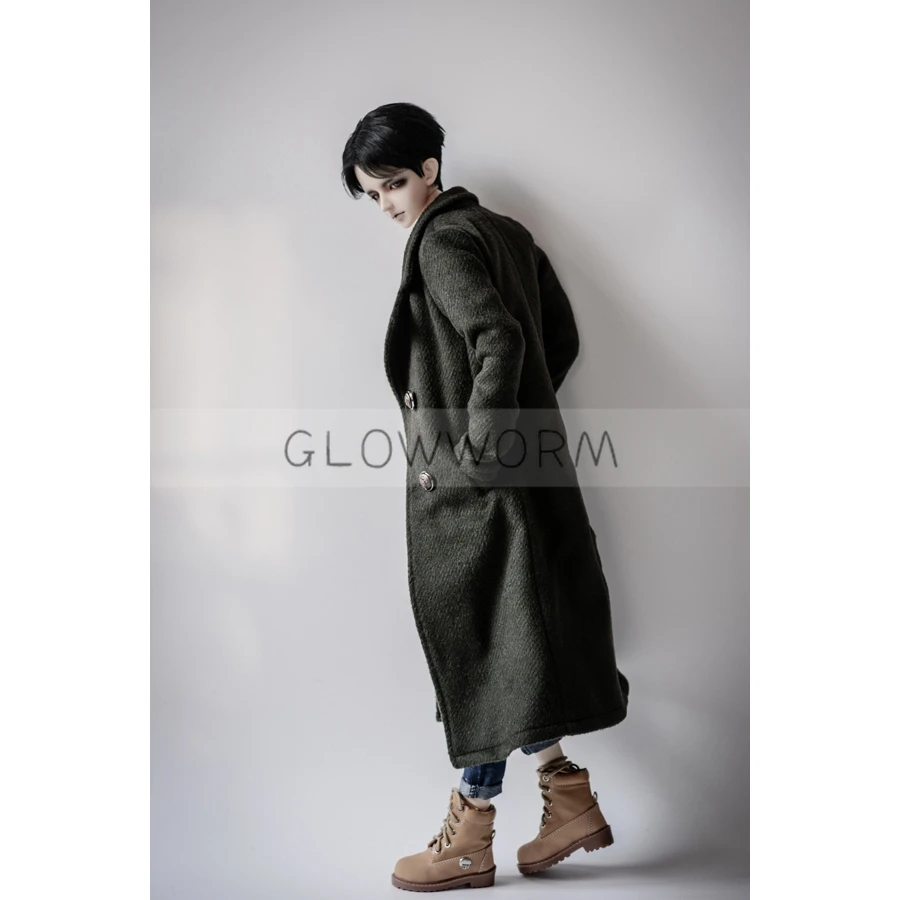 BJD Army Green Long Coat Outfits Clothing Top For  Male  SD17 70cm  Tall DK DZ AOD DD MSD Doll Wear Free Shipping