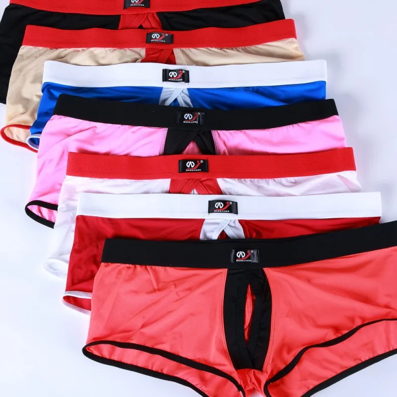 WJ men\'s underwear outside pants men\'s underwear men\'s Rings Wholesale silk underwear