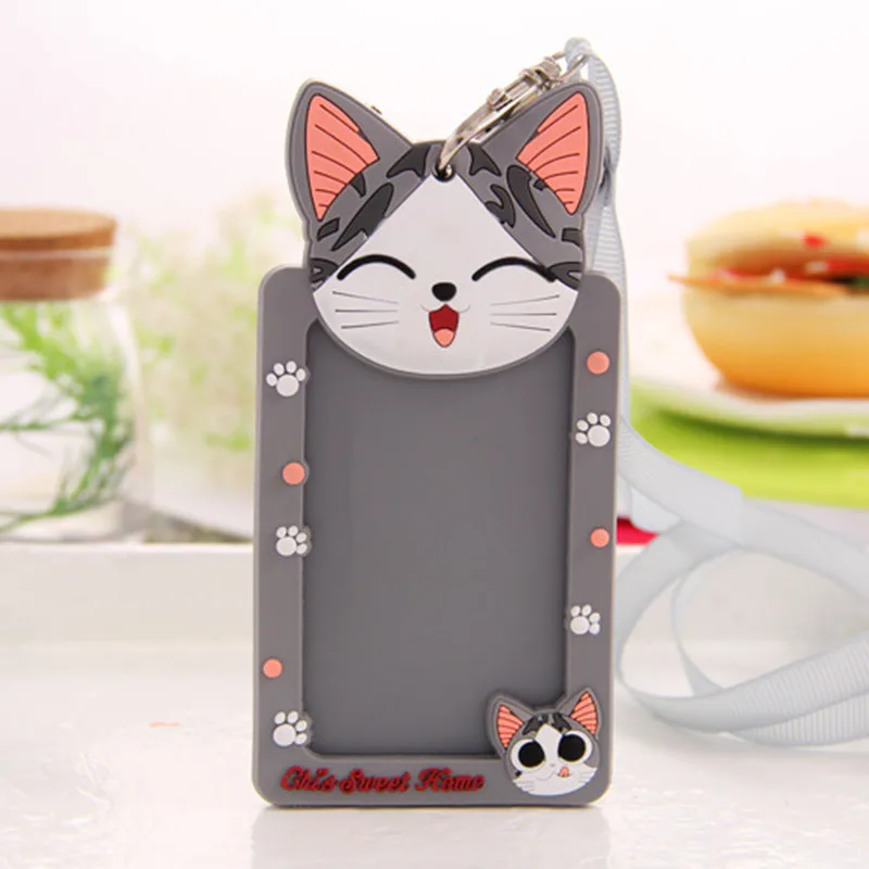 High Quality Cute Cartoon Silicone Card ID Holder Credit Card Bus Card Case Key Holder Ring Luggage Tag Trinket