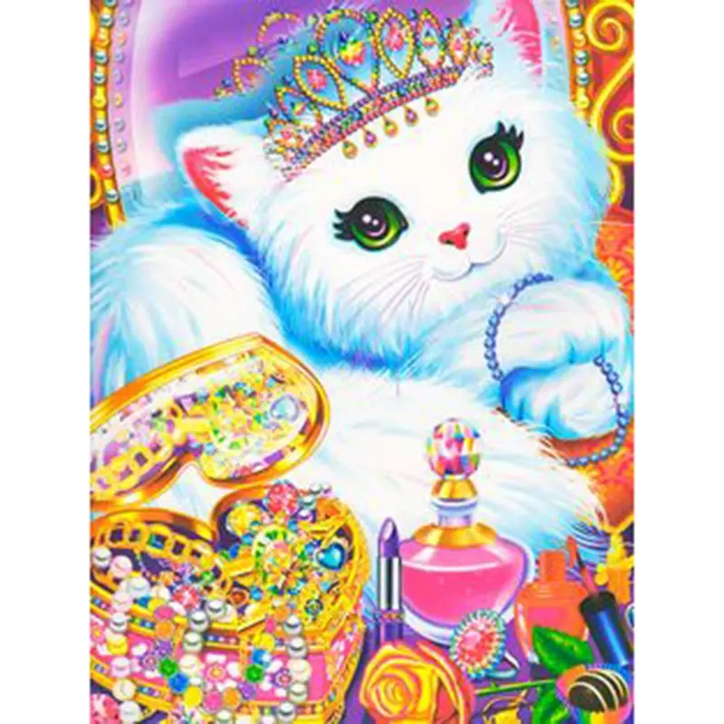 Dpsprue 5D Full Square Round Stone Diy Diamond Painting Mosaic Cat Cross Stitch Diamant Embroidery Christmas Gift