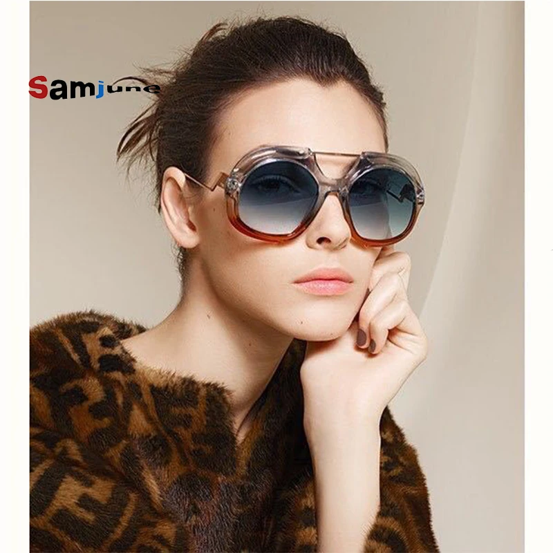 

Samjune Fashion Oversized Sunglasses Women and Men Big Sunglasses Gradient Frame Sun Glasses Large Goggle for Ladies Shades