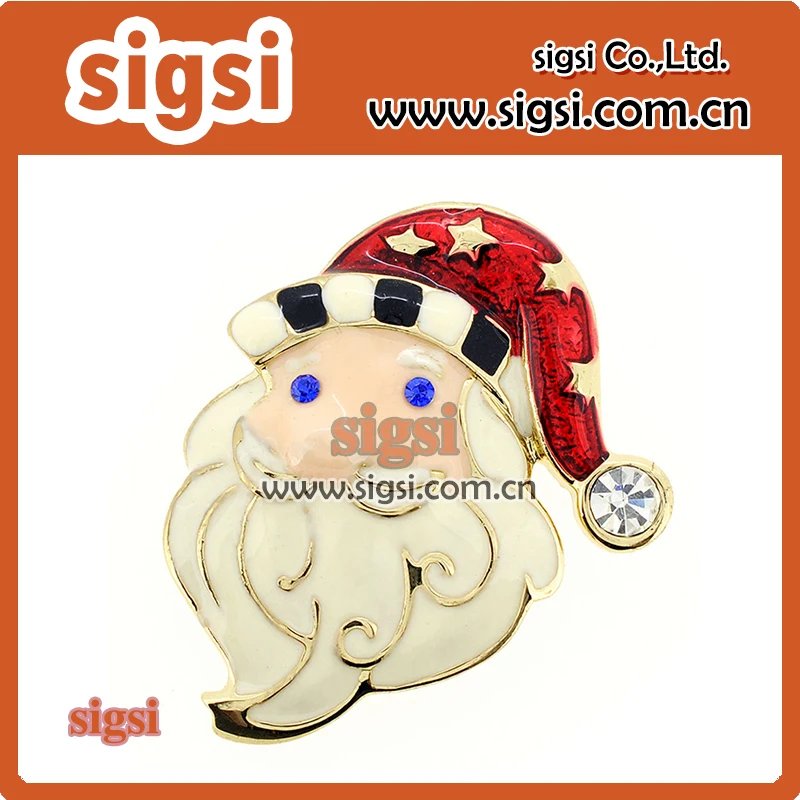 

2015 Hot selling Santa Claus rhinestone brooch for Christmas