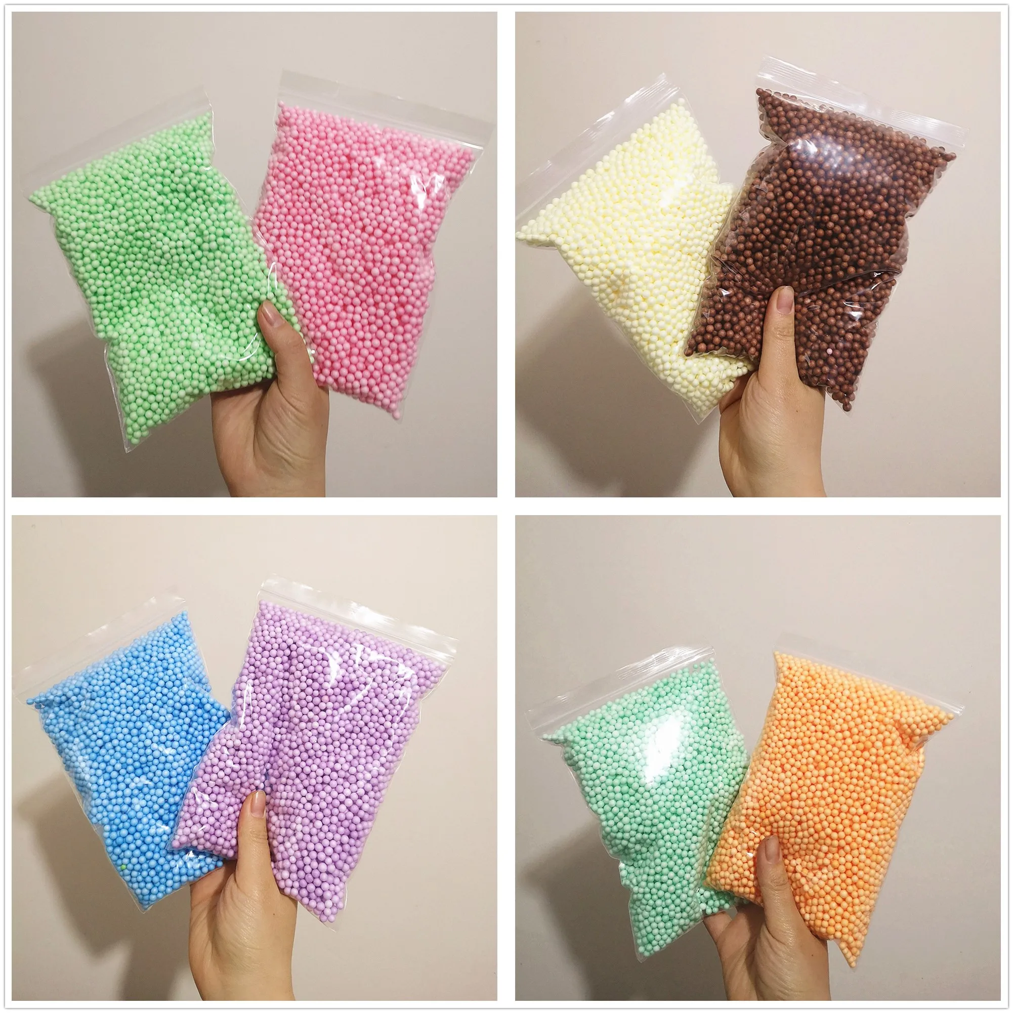 

15g 4-6mm DIY Christmas Snow Mud Particles Accessories Slime Balls Small Tiny Foam Beads For Floam Filler For Supplies