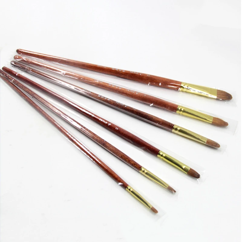 

6pcs/Set tribute Article weasel hair paintbrush gouache water color brush oil paint brush artist acrylic paints Art Supplies