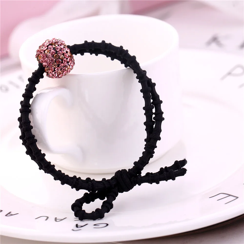 Fashion Rhinestone Hairties Elastic Hair Bands for Girls and Women  Pony Hair Elegant Hair Ropes