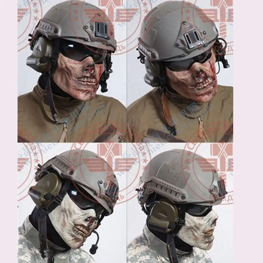 CS Cosplay Horror Schädel Zombie Airsoft Maske Kunststoff Halbgesicht Paintball Jagd Maske Hallowmas Schreckliche Masken