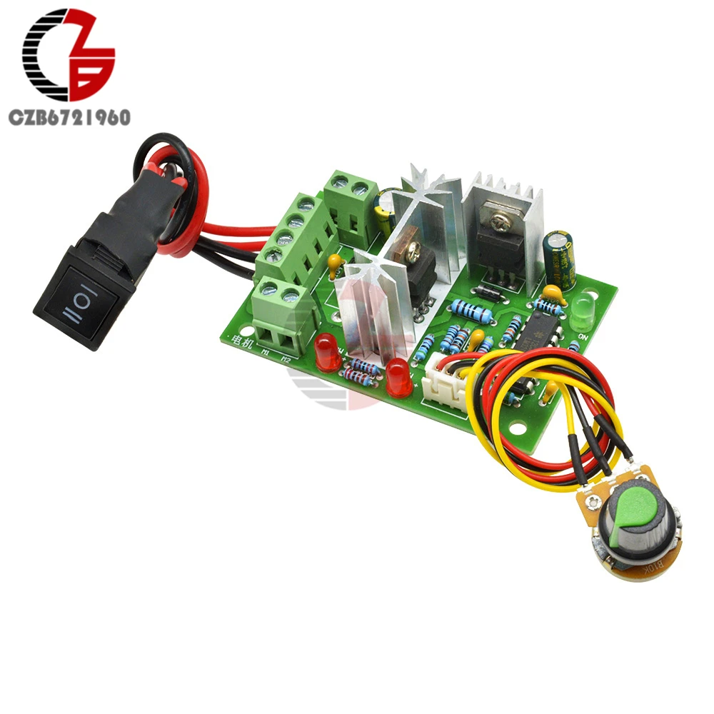 80W Voltage Regulator 10A 12V Reversible Adjustable DC Motor Speed Controller High Torque PWM Speed Regulator Control 6-30V