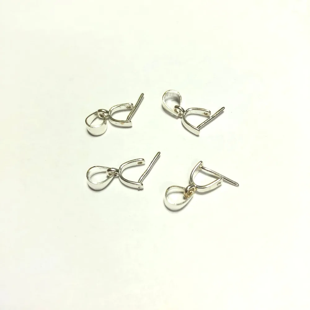Genuine Silver Pendant Bails 10pcs/lot Solid Sterling Silver 925 Jewelry Clasp For jewelry Making