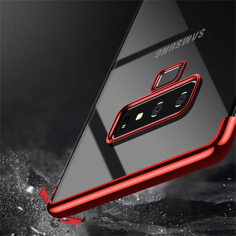 เคสโทรศัพท์ซิลิโคนเคลือบสำหรับ Samsung Galaxy Note 10 20 S9 S20 S10 S21 S22 S23 S24 PLUS แบบใสเนื้อนุ่มพิเศษ