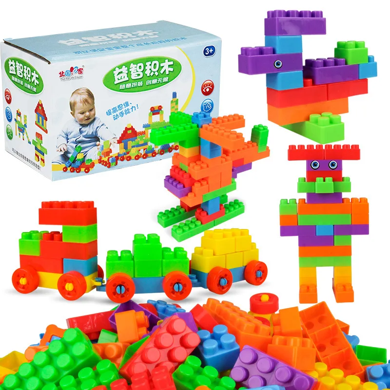 DIY 3D Blocks 72 PCS Model Building Blocks Toys Kindergarten Learning and Education Quiz Toys for Children Kids Splicing Blocks