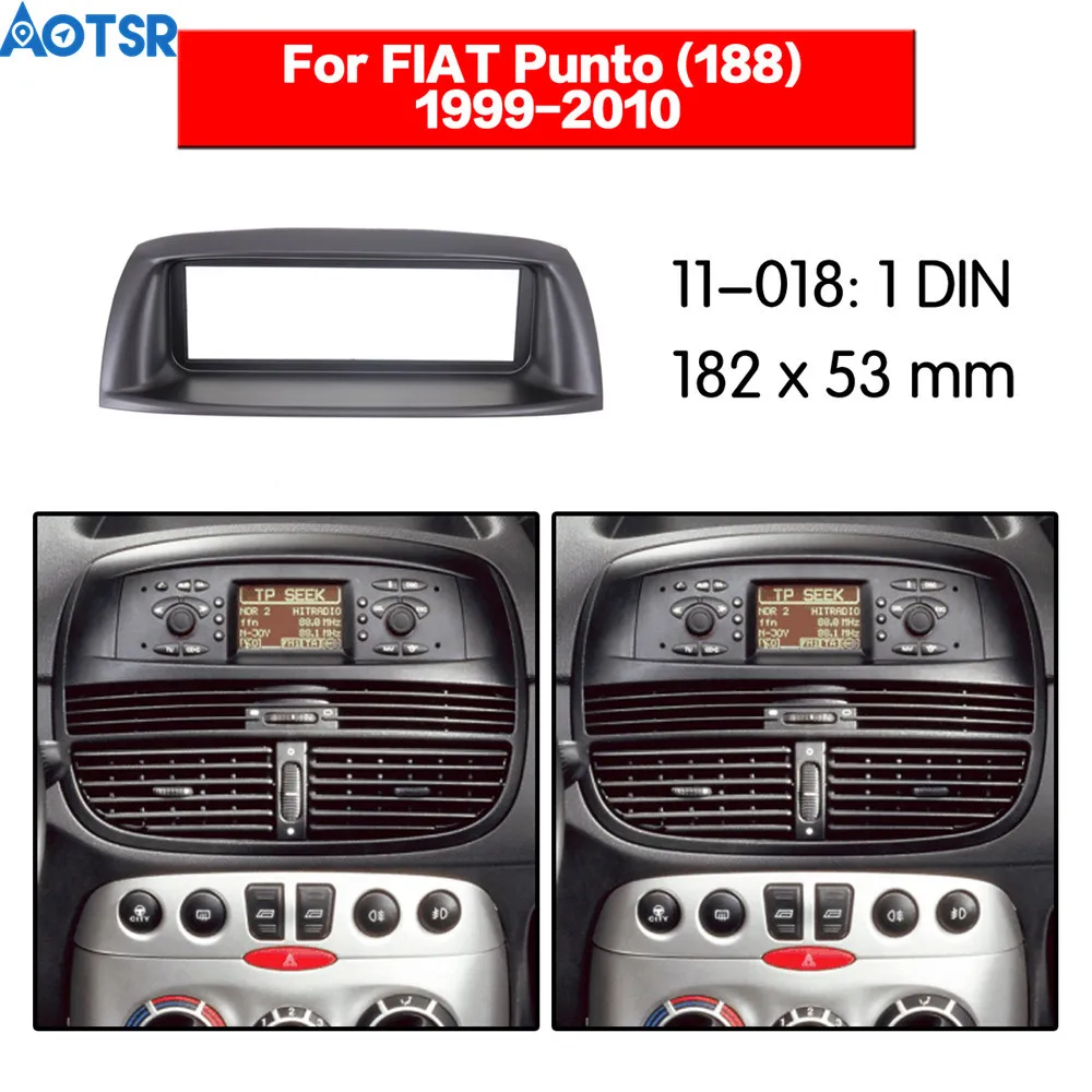 Car Radio Fascia 1 Din Frame Kit For FIAT Punto (188) 1999-2010 Trim Dash Facia Panel Stereo Radio Audio Bezel dash Mount Kit