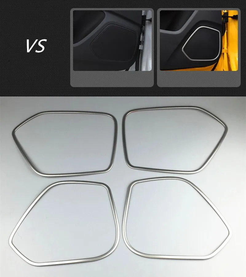 Stainless Steel Car Door Audio Speaker Frame Decoration Cover Trim 4Pcs For Audi Q3 2013-2017 Auto Interior Accessories