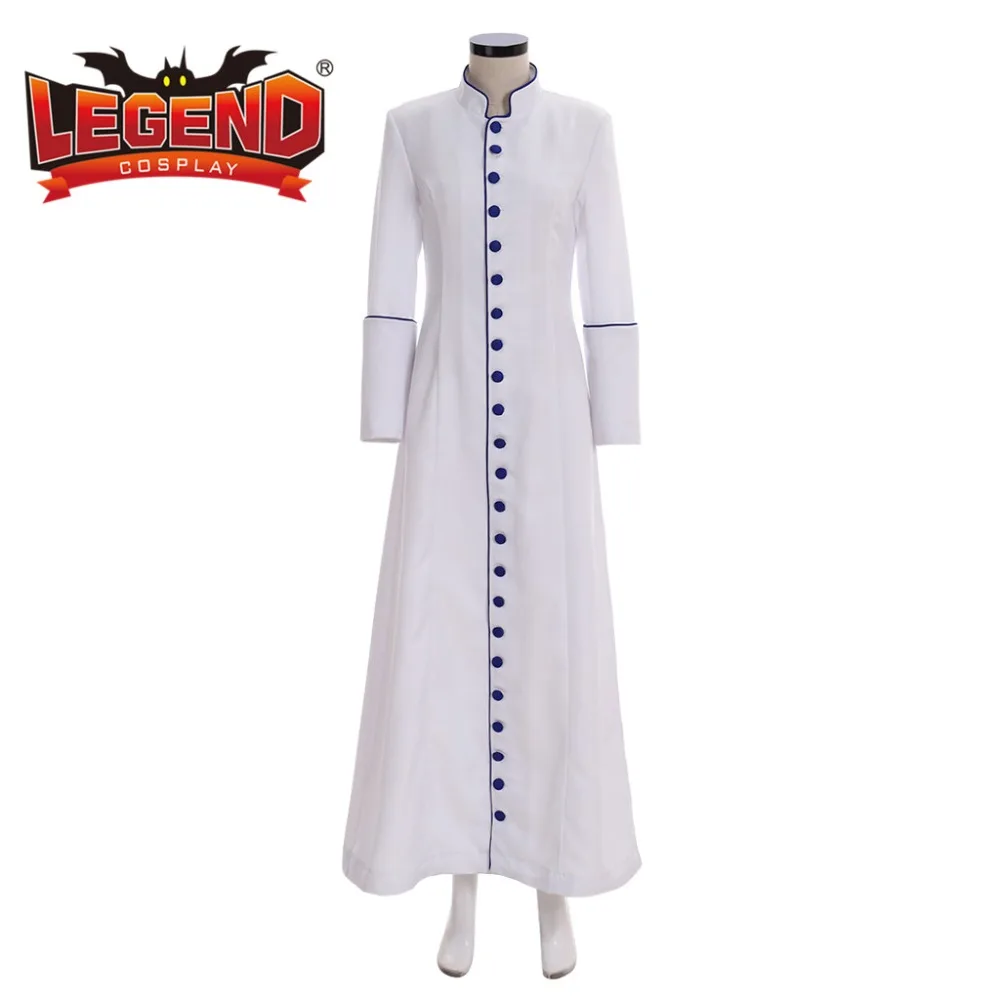 Roman women white Priest Cassock Robe Gown Clergyman Vestments Medieval Ritual Robe