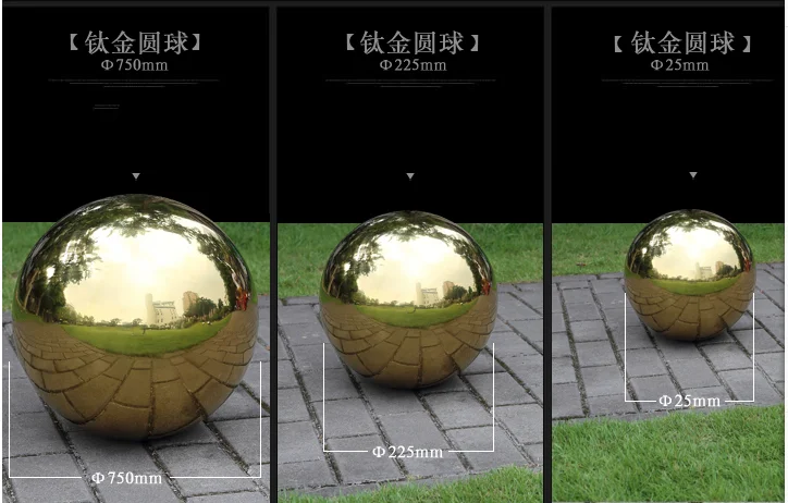 1pc 200 mm in diameter Golden stainless steel ball,hollow ball,decoration ball,titanium plating,KTV,stanless steel garden sphere