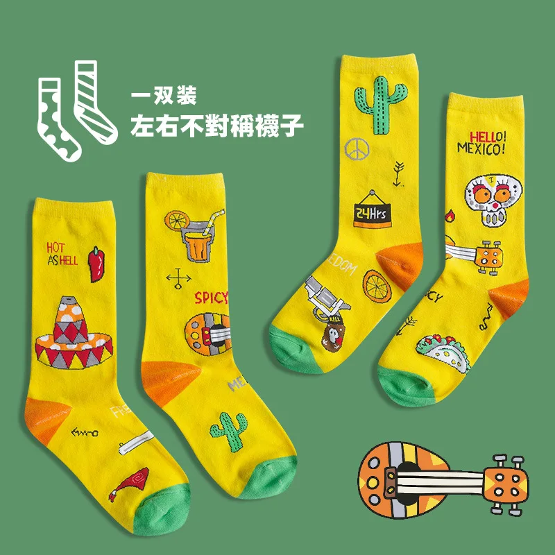 Winter Colorful Women Socks USA Funky Cactus French fries Men Socks Space Superhero Crazy Socks Fancy for Gift Drop Shipping