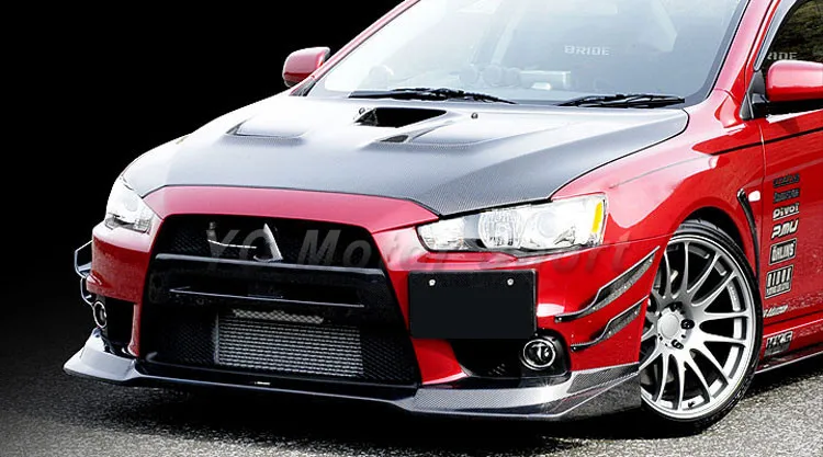 Car Accessories Carbon Fiber VS Style Front Lip Fit For 2008-2012 Evolution X EVO X EVO 10 Front Lip Splitter