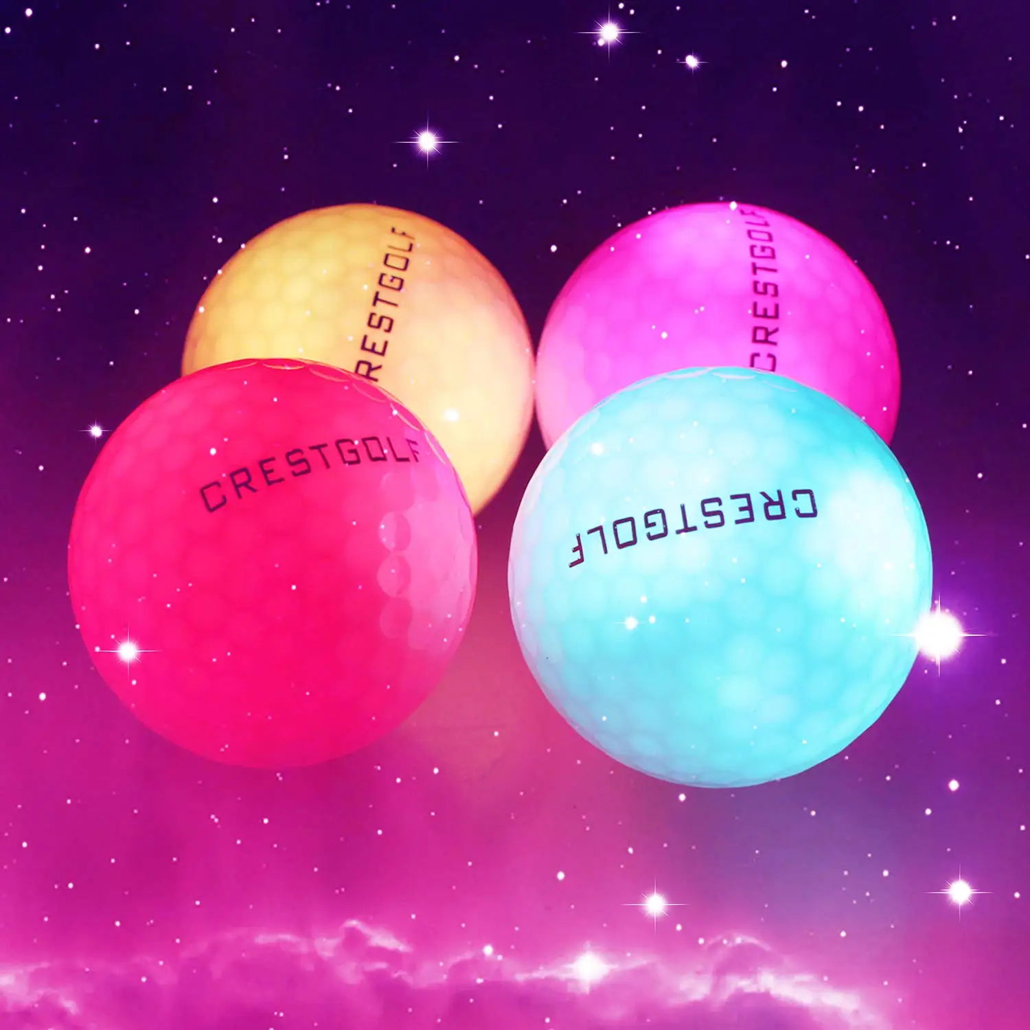 Crestgolf piłka golfowa z Logo 3 sztuk/6 sztuk/10 sztuk/30 sztuk/paczka noc światło jarzeniowe Glow LED piłka golfowa-w sześciu kolorach do wyboru