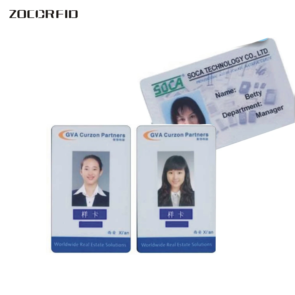 Printed 100PCS F1108(Compatible with s 50) 13.56MHZ frequency Employee's card  IC card/ stored-value card  with Condole belt