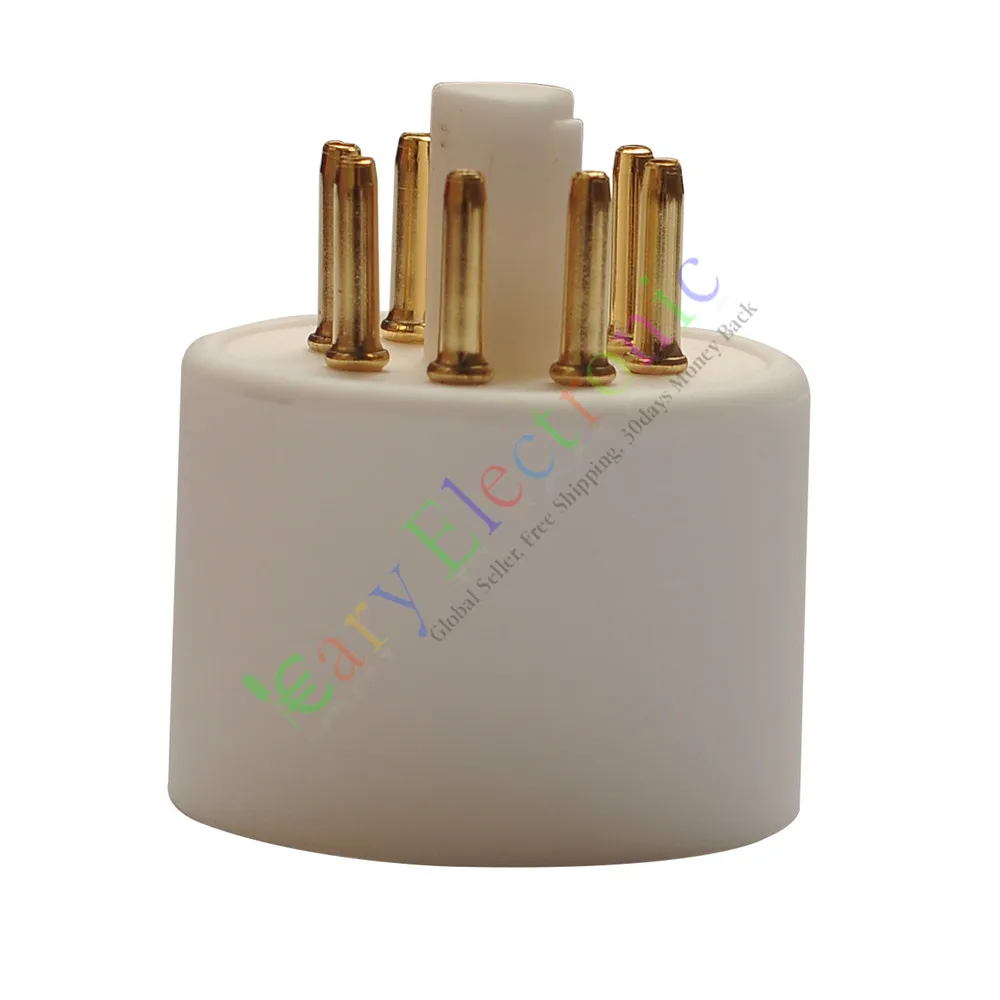 Оптовая и розничная продажа, 2 шт., 8-контактные золотые керамические гнезда для вакуумных трубок, основа для аудиоусилителей 6N7 6N8, детали «сделай сам», бесплатная доставка