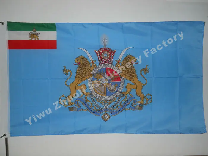 Iran Imperial Flag Standard Shahanshah Banner 90x150cm 3x5ft 120g 100D Polyester Double Stitched 21x14cm