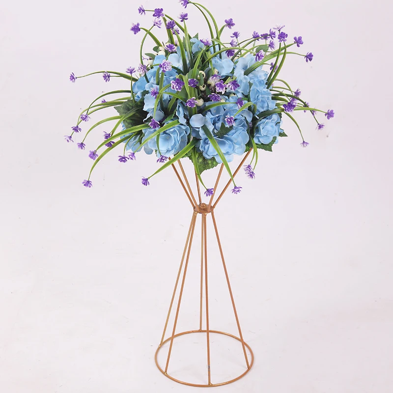 10PCS Vases Gold/ White Flower Stand 70CM/ 50CM Metal Road Lead Wedding Centerpiece Flowers Rack For Event Party Decoration