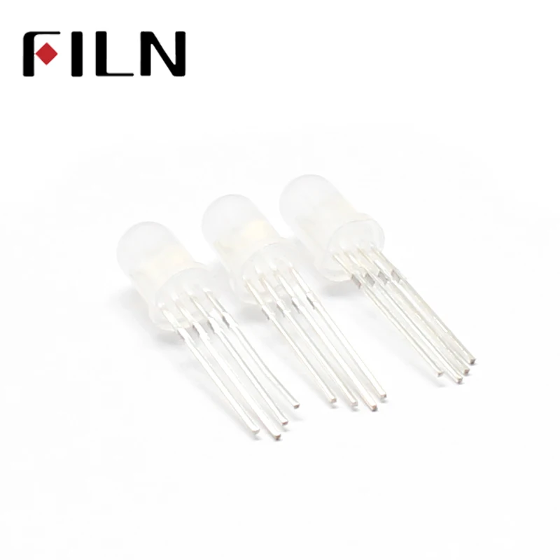 100 Pcs F5 5 Mm Topi Bulat RGB LED P9823 Chipset Dalam RGB Full Color Frosted LED Chips