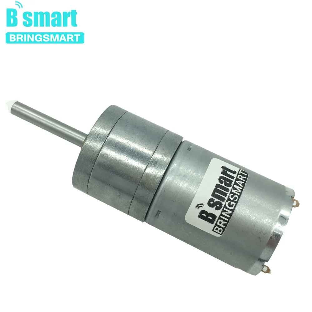 Bringsmart 25GA370 Shaft Length 25MM 12V DC Gear Motor D Shape Long Shaft Motor Extended Shaft Reducer 24 volt DC Metal Gear