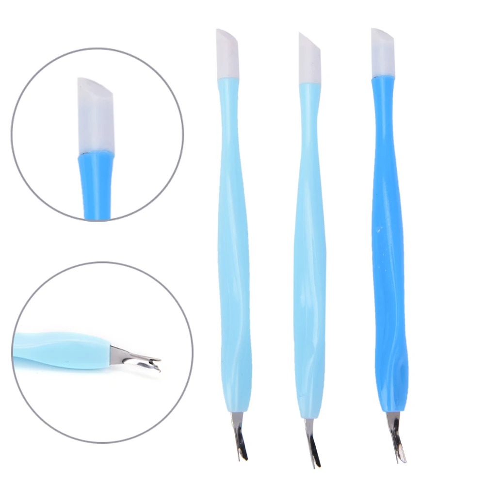 1Pcs 2 Ways Manicure Nail Art Tools Clean Nails Dead Skin Fork Spoon To Push The Cuticle Pusher Knife Exfoliating