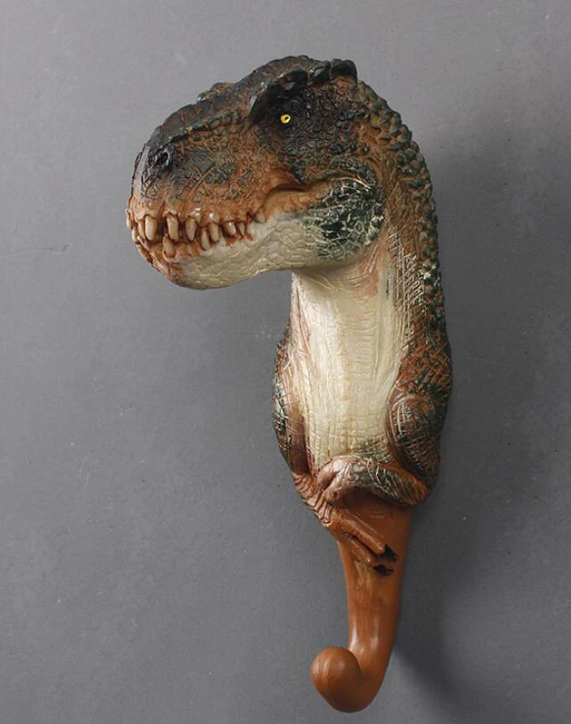 Patung Jurassic dekoratif Amerika, Model hewan Resin kreatif, kait mantel dinosaurus, ruang dinding Triceratops, kerajinan Dekorasi Rumah