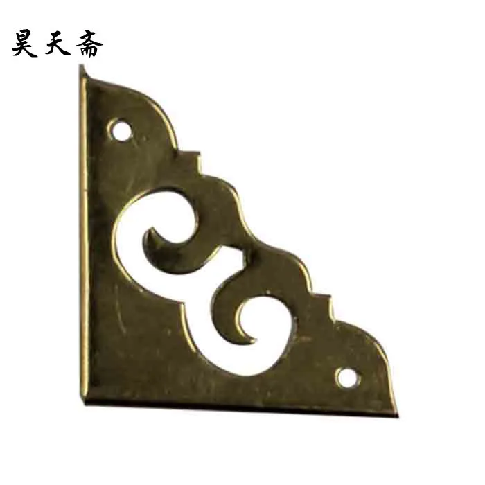 [Haotian vegetarian] angle 3cm brass fittings three antique furniture Ming and Qing angle film style bread copper fittings HTG-0