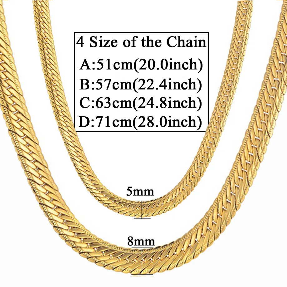 Hiphop Gold Kette Für Männer Hip Hop Kette Halskette 8MM Gold Farbe Curb Lange Kette Halsketten männer schmuck Colar Collier