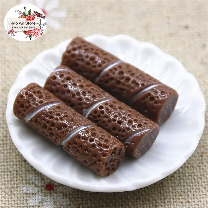 10PCS Resin chocolate cookies biscuit Flat back Cabochon imitation food Art Supply Decoration Charm Craft